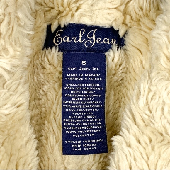 Y2K Earl Jean sherpa jacket Gilmore Girls style vintage denim jacket, size small - Picture 5 of 12